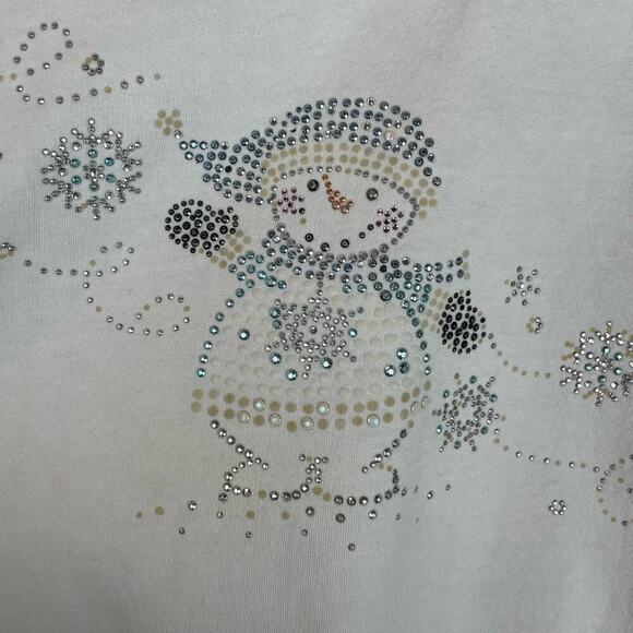 Vintage beaded Snowman sweatshirt double collar - Picture 4 of 9